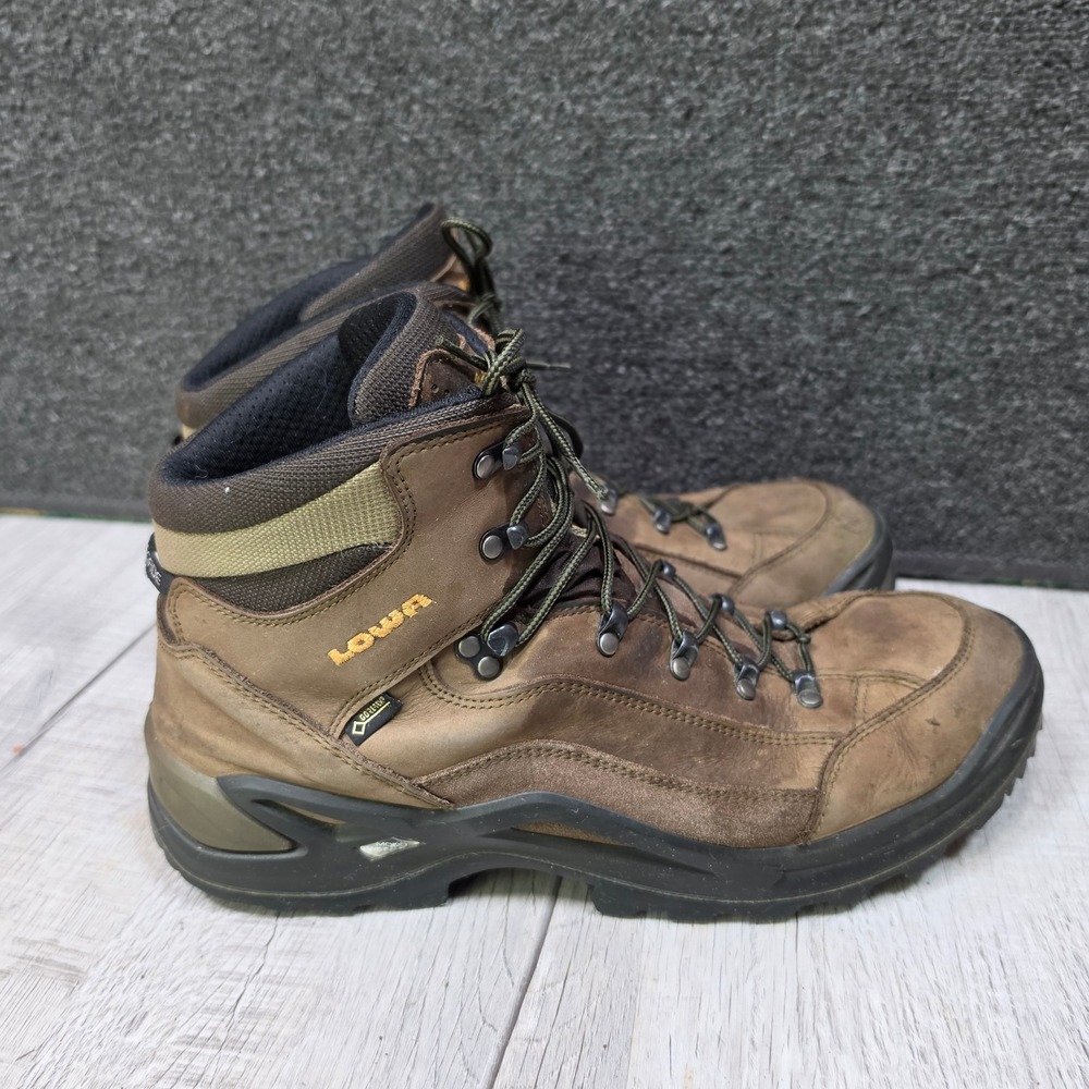 Lowa Renegade GTX Mid Hiking Boots Brown Mens 14 Waterproof Gore-Tex Vibram Sole